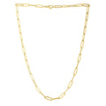 14k Yellow Gold Long Domed Paperclip Chain Necklace (4.80 mm) Bids.com