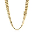14k Yellow Gold Fancy Polished Multi-Row Panther Link Necklace Bids.com
