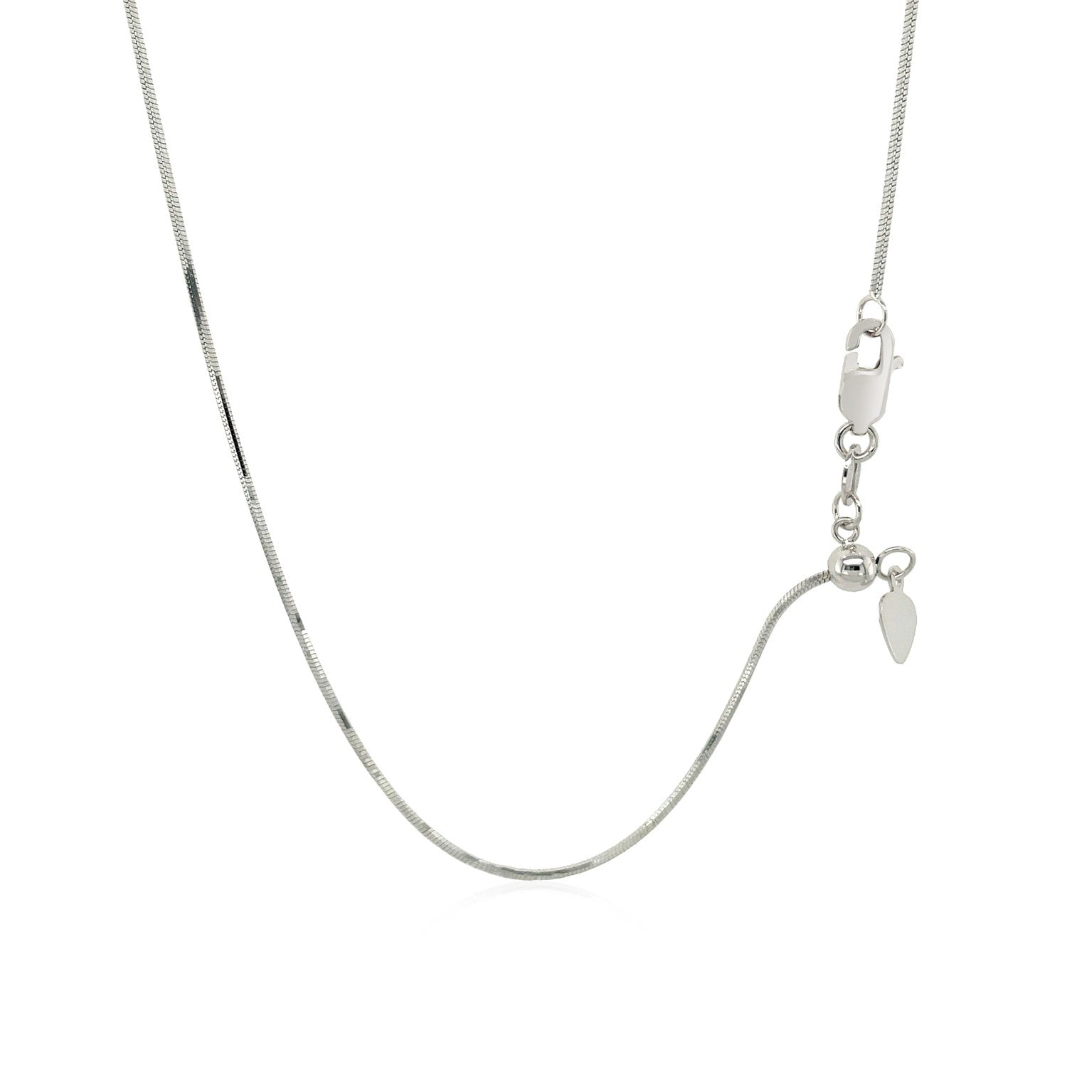 14k White Gold Adjustable Snake Chain 0.85mm Bids.com