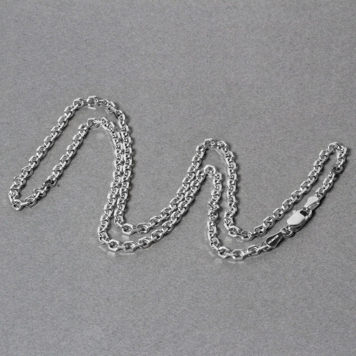 14k White Gold Diamond Cut Cable Link Chain (2.90 mm) Bids.com
