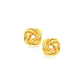 14k Yellow Gold Intertwined Love Knot Stud Earrings Bids.com