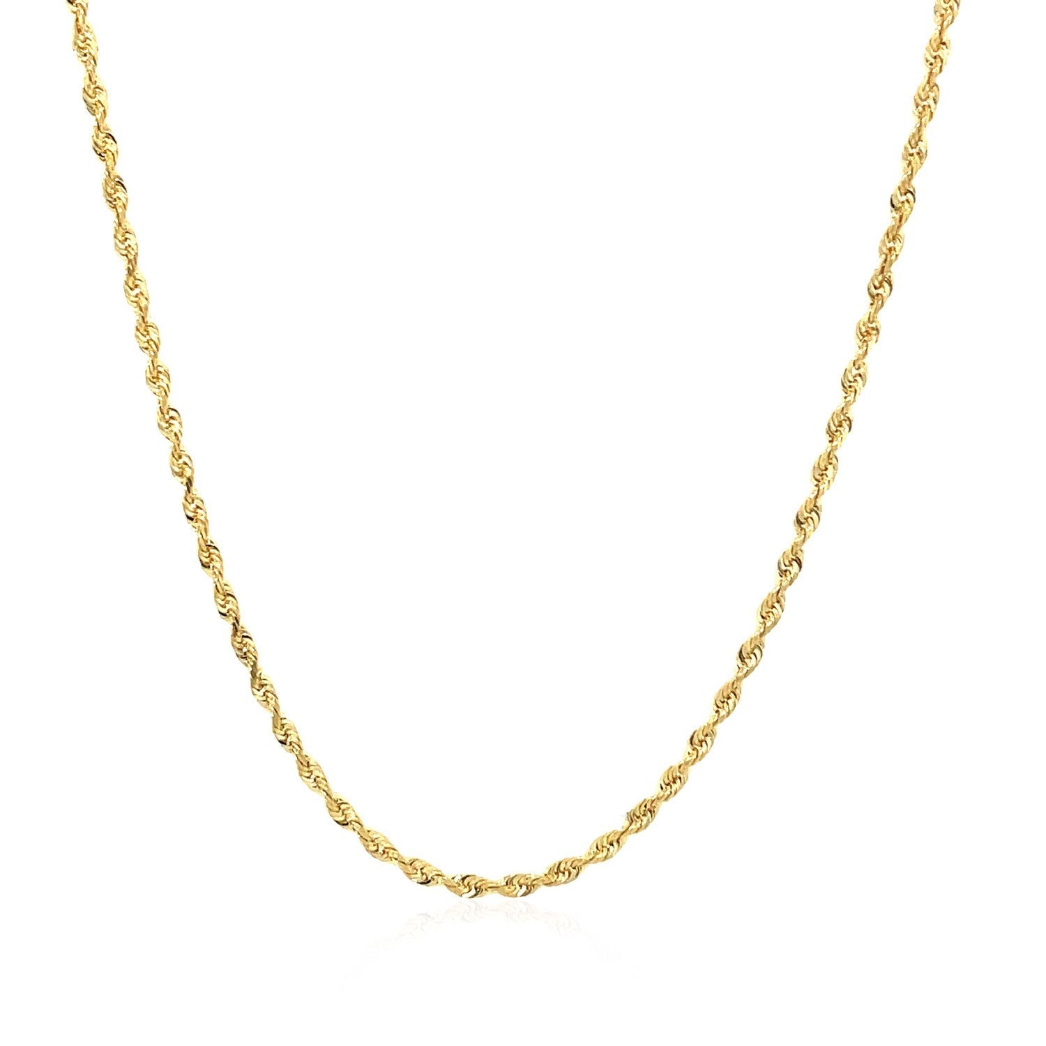 14k Yellow Gold Solid Diamond Cut Rope Chain (1.60 mm) Bids.com