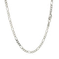 2.6mm 14k White Gold Solid Figaro Chain Bids.com