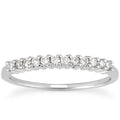 14k White Gold Raised Shared Prong Diamond Wedding Ring Band Bids.com
