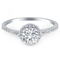 14k White Gold Diamond Halo Collar Engagement Ring Bids.com