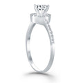 14k White Gold Diamond Halo Collar Engagement Ring Bids.com