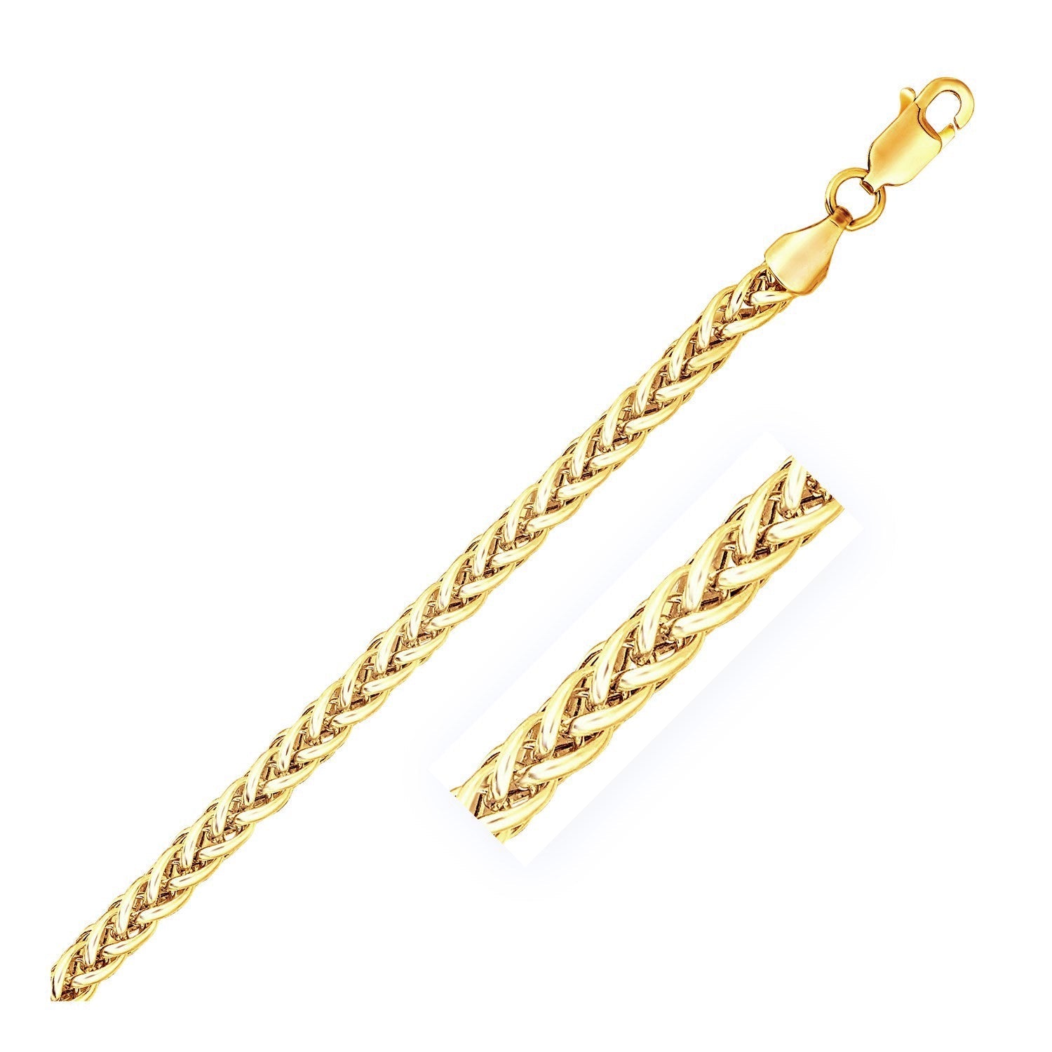 14k Yellow Gold Light Weight Wheat Chain (3.20 mm) Bids.com