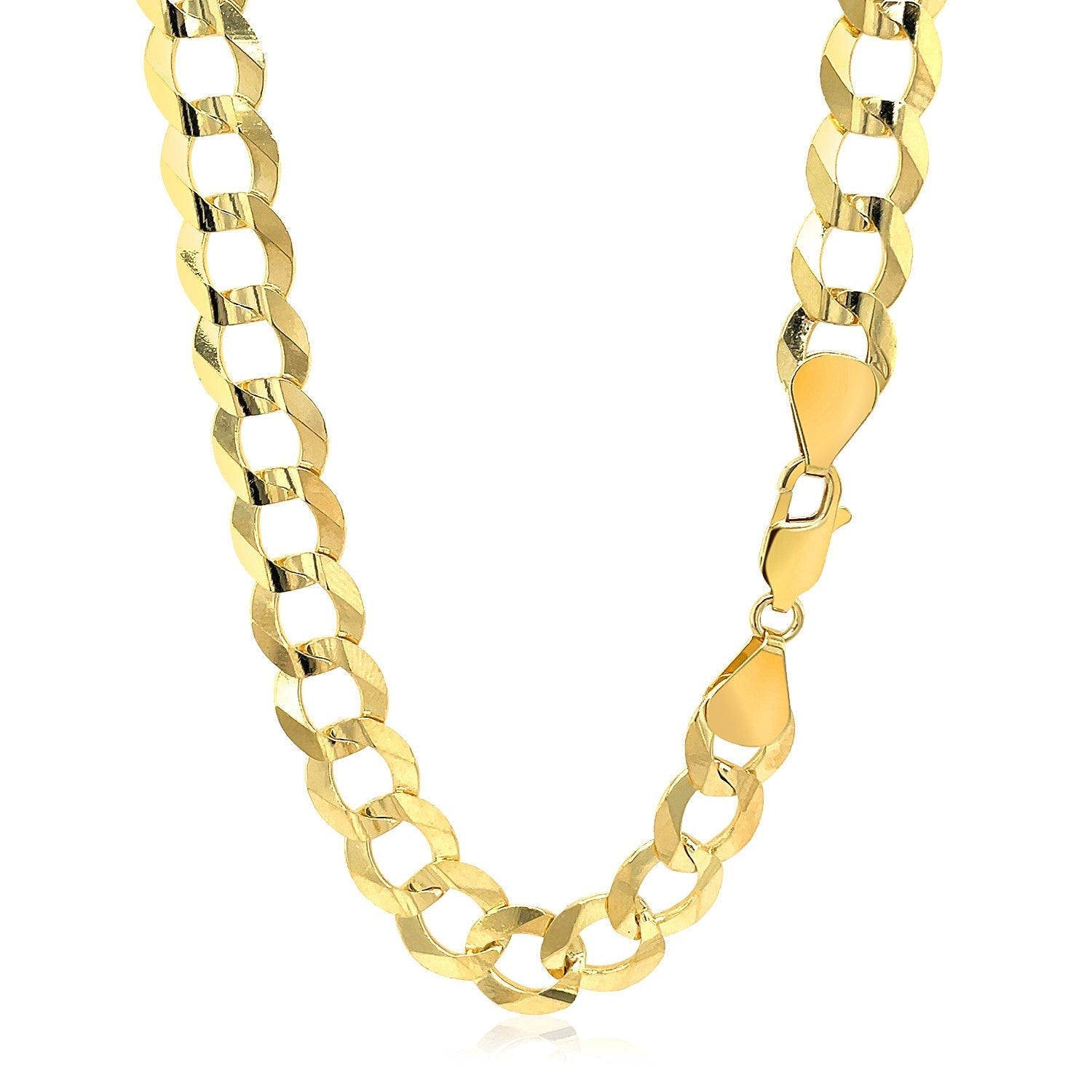 14k Yellow Gold Solid Curb Chain 10.0mm Bids.com