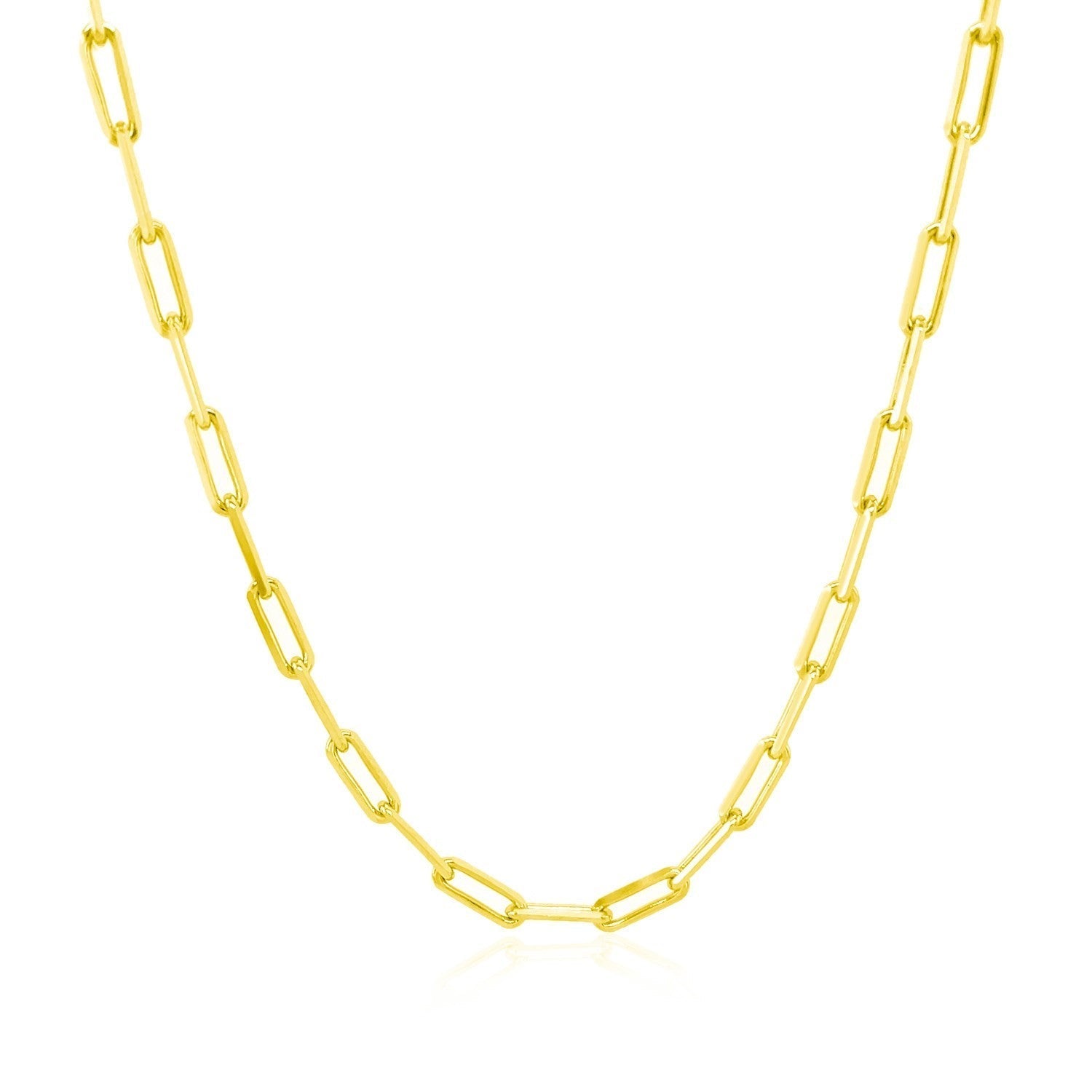 18K Yellow Gold Paperclip Chain (2.50 mm) Bids.com