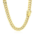 7.25mm 10k Yellow Gold Semi Solid Miami Cuban Chain Bids.com