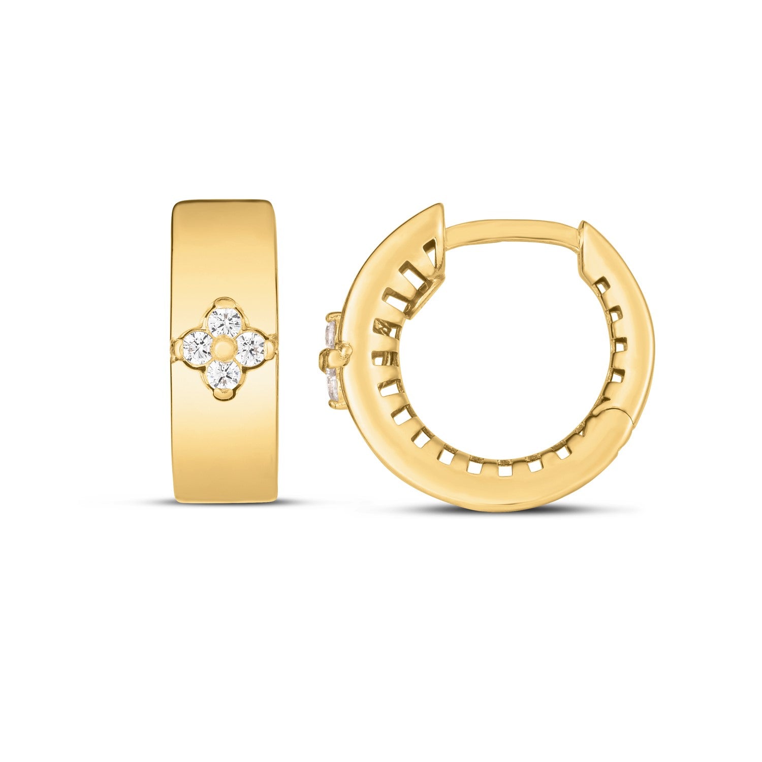 14k Yellow Gold Trilogy Diamond Clover Earrings Bids.com