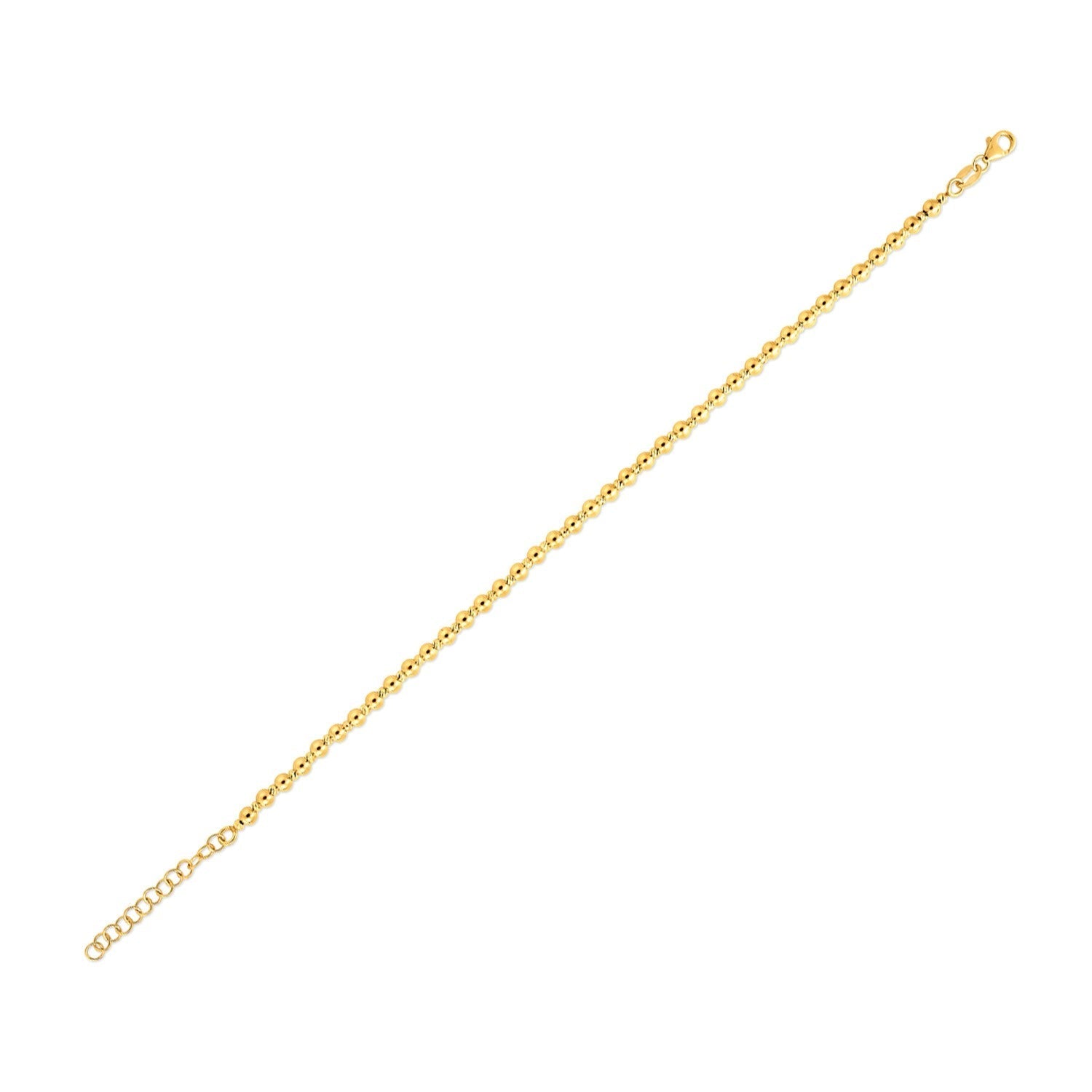 14k Yellow Gold Spaced Bead Bracelet  (3.00 mm) Bids.com