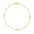 14k Yellow Gold Pearl Clover Bracelet Bids.com