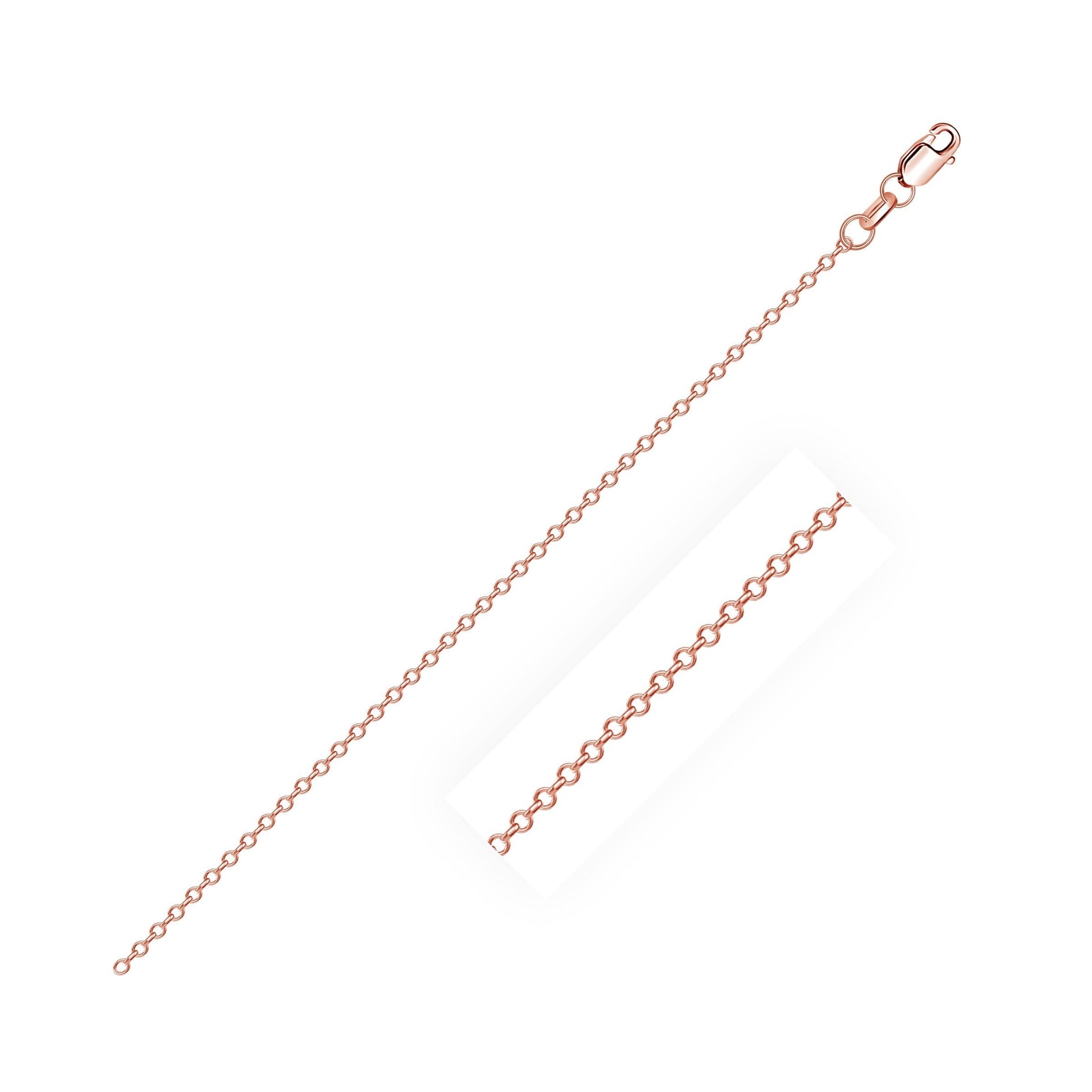 18k Rose Gold Diamond Cut Cable Link Chain (0.75 mm) Bids.com