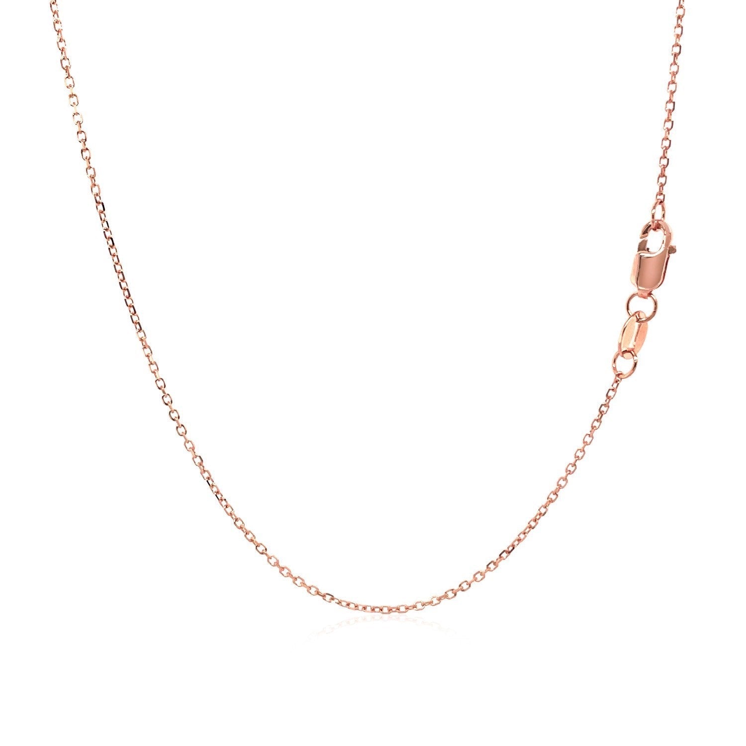 18k Rose Gold Diamond Cut Cable Link Chain (0.75 mm) Bids.com