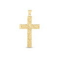 14k Yellow Gold High Polish Textured Cross Pendant Bids.com