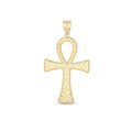 14k Yellow Gold High Polish Textured Ankh Pendant Bids.com