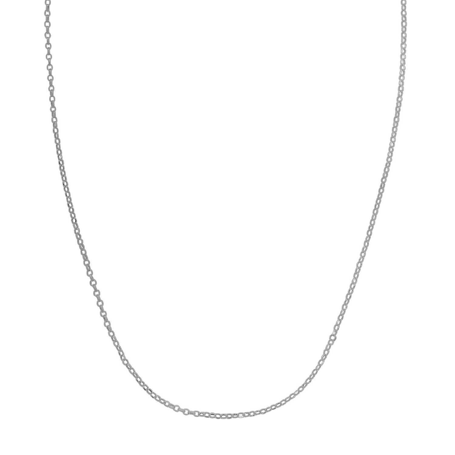 Double Extendable Cable Chain in 14k White Gold (1.40 mm) Bids.com