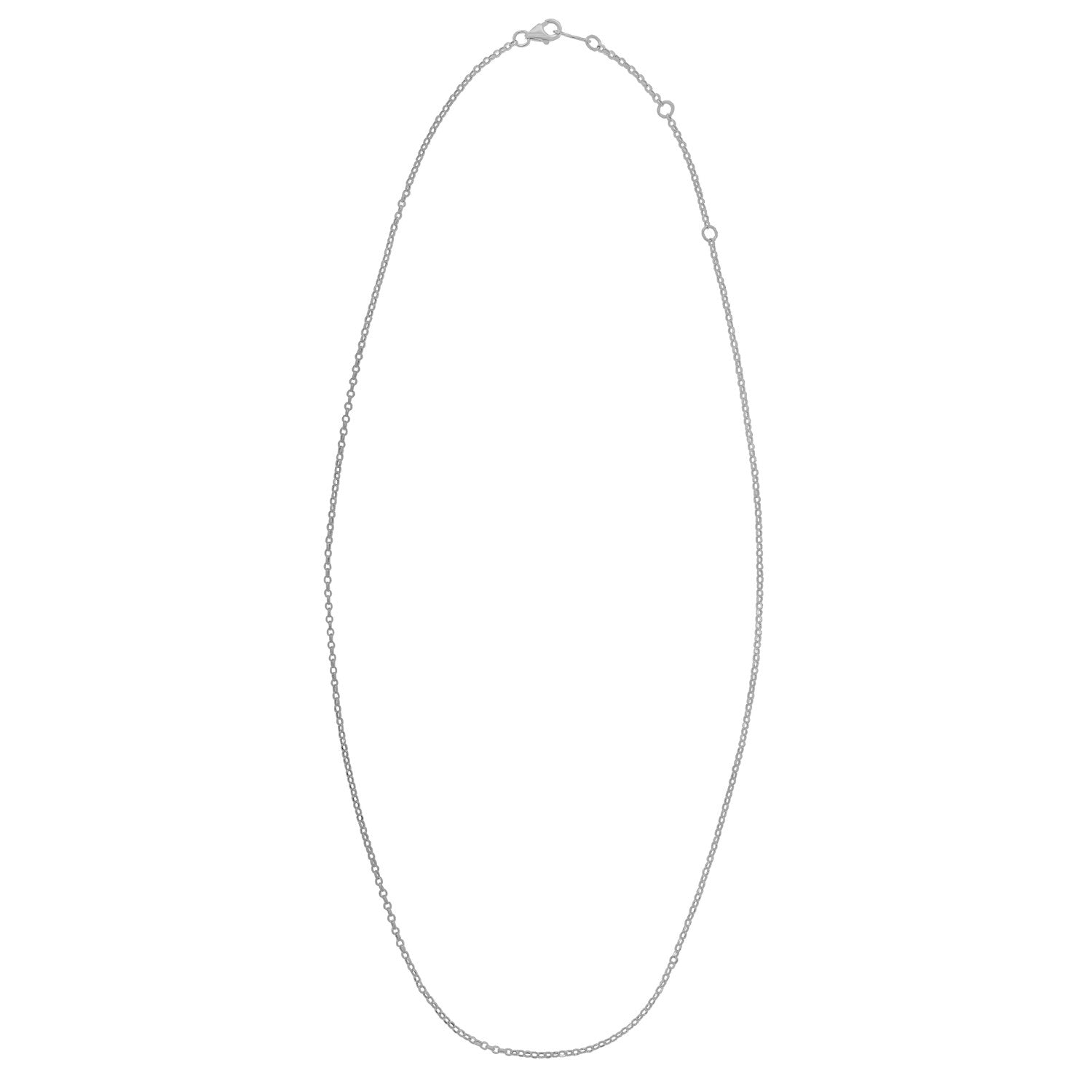 Double Extendable Cable Chain in 14k White Gold (1.40 mm) Bids.com