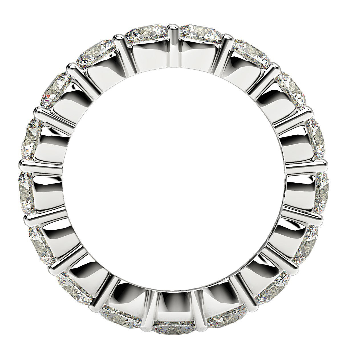 Round Cut Lab Grown Diamond Eternity Ring in 14k White Gold (3 cttw FG/VS2) Bids.com