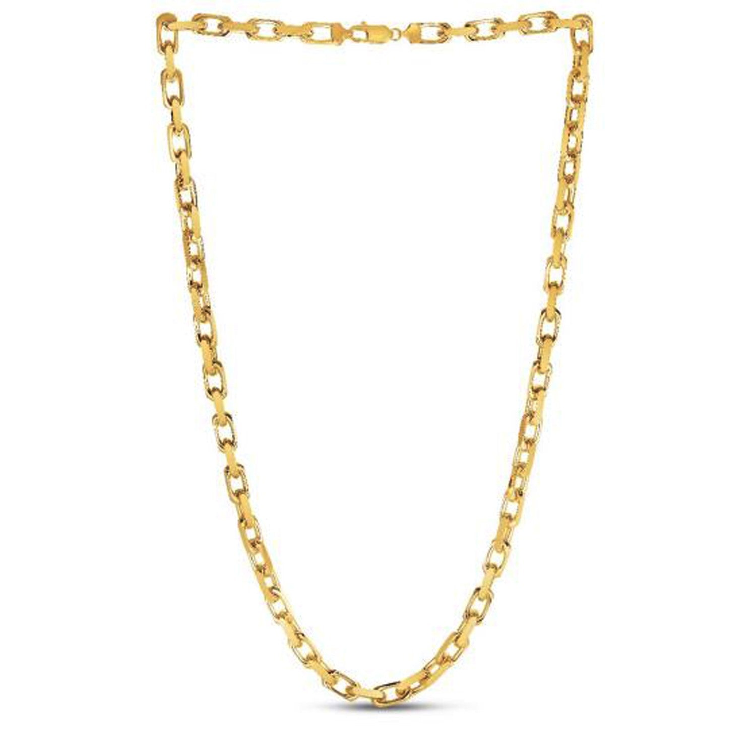 14k Yellow Gold French Cable Link Chain (6.10 mm) Bids.com