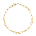 14K Yellow Gold Italian Oval Links Necklace Bids.com