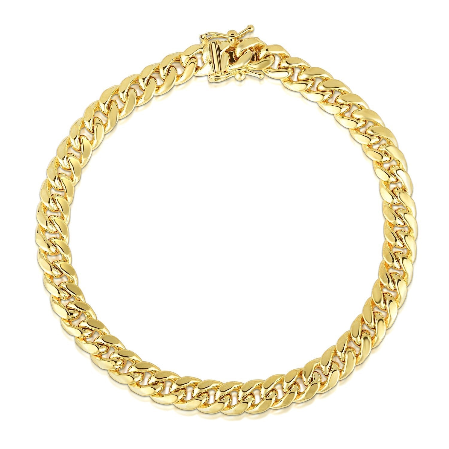 10k Yellow Gold Semi Solid Miami Cuban Bracelet (10.70 mm) Bids.com