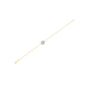 14k Yellow Gold Blue Evil Eye Bracelet (1.00 mm) Bids.com