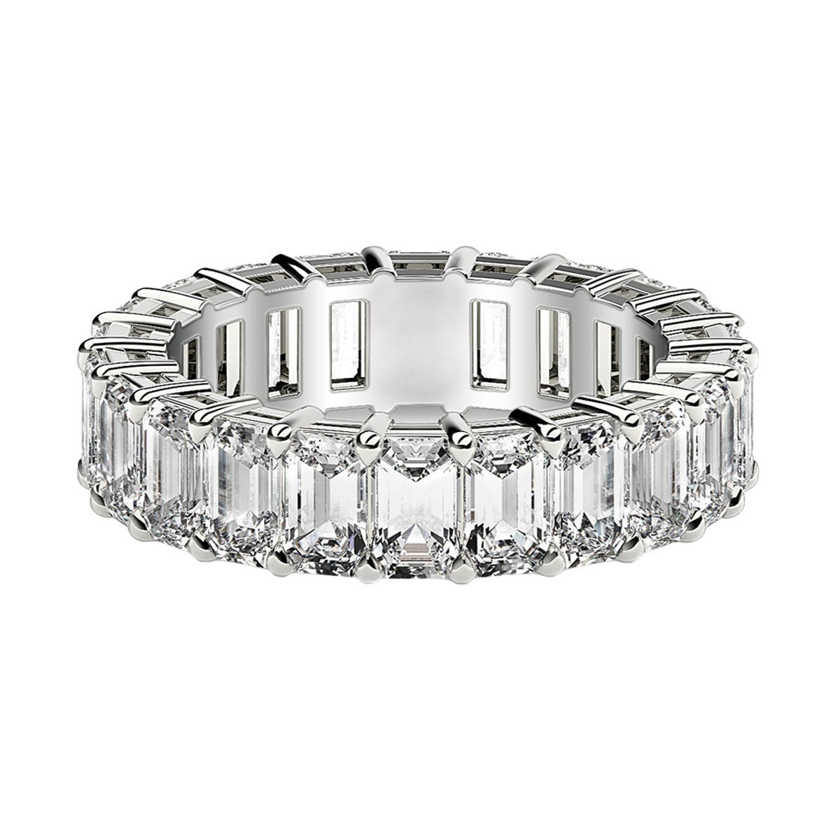 Emerald Cut Lab Grown Diamond Eternity Ring in 14k White Gold (4 cttw FG/VS2) Bids.com