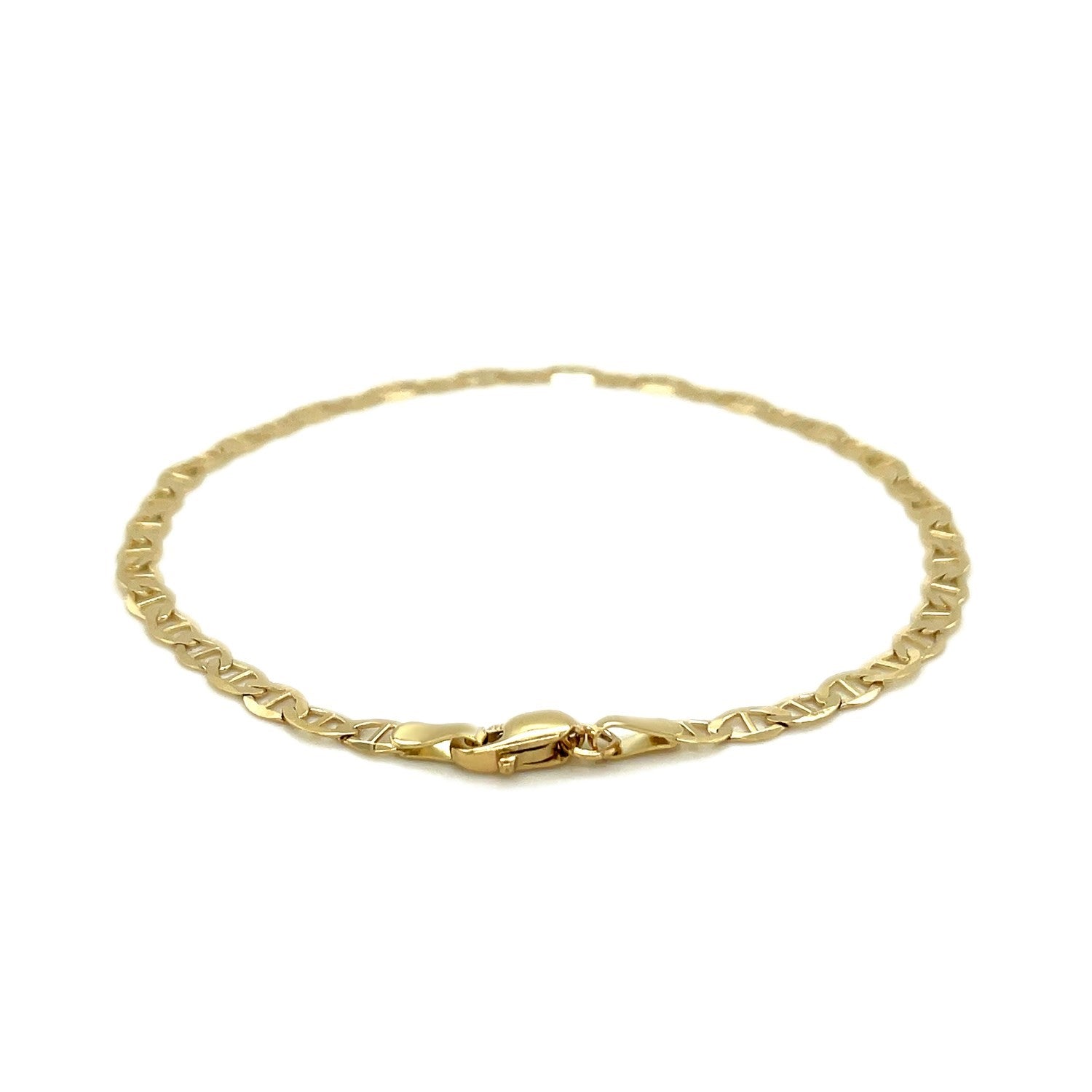 3.2mm 10k Yellow Gold Mariner Link Anklet Bids.com