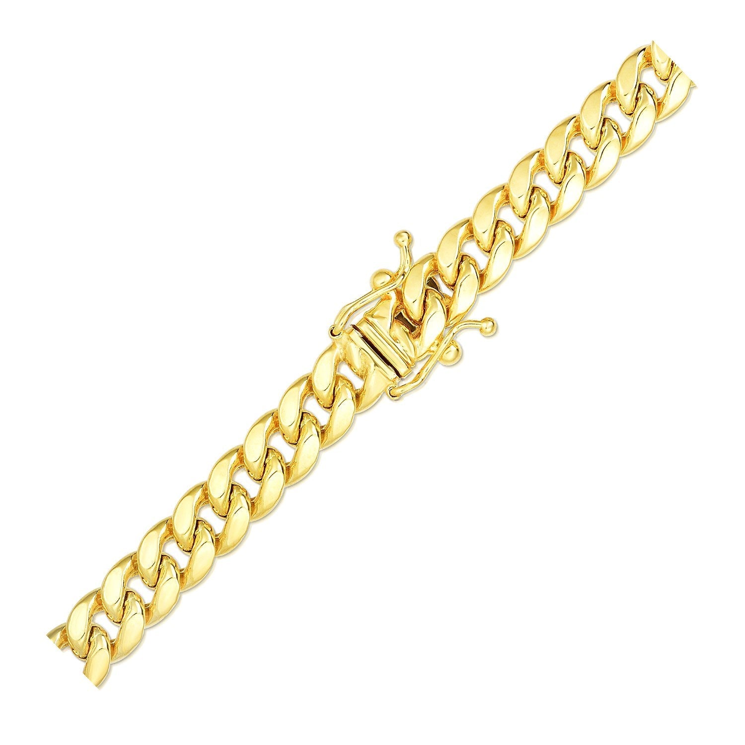 6.1mm 14k Yellow Gold Semi Solid Miami Cuban Chain Bids.com