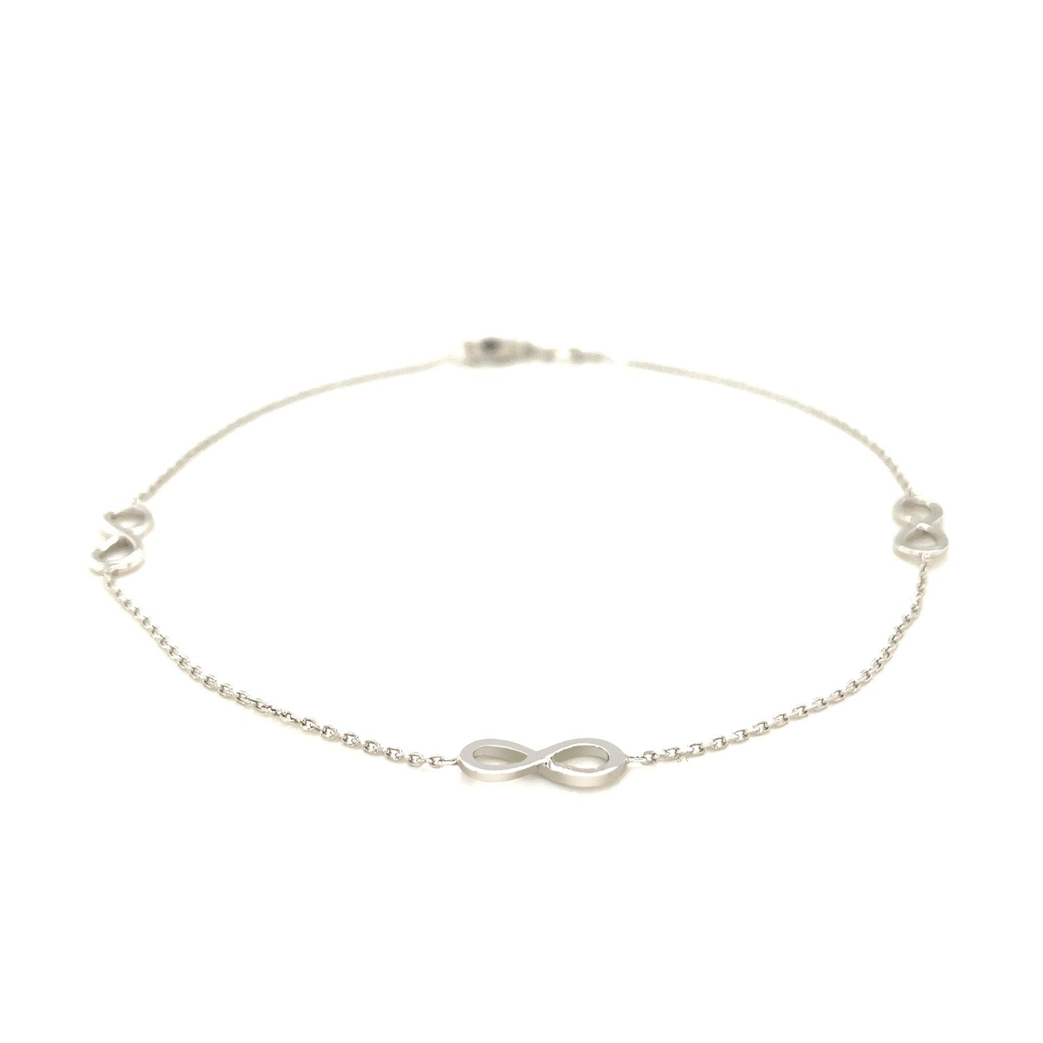 Sterling Silver Anklet with Infinity Symbols Bids.com