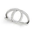 14k White Gold Diamond Loop Style Dual Band Ring (1/2 cttw) Bids.com