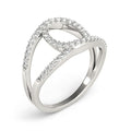 14k White Gold Diamond Loop Style Dual Band Ring (1/2 cttw) Bids.com