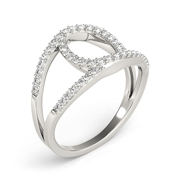 14k White Gold Diamond Loop Style Dual Band Ring (1/2 cttw) Bids.com