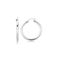 Sterling Silver Thick Rhodium Plated Polished Hoop Style Earrings (35mm) Bids.com