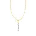 14k Yellow Gold Bar Pendant with Diamonds Bids.com