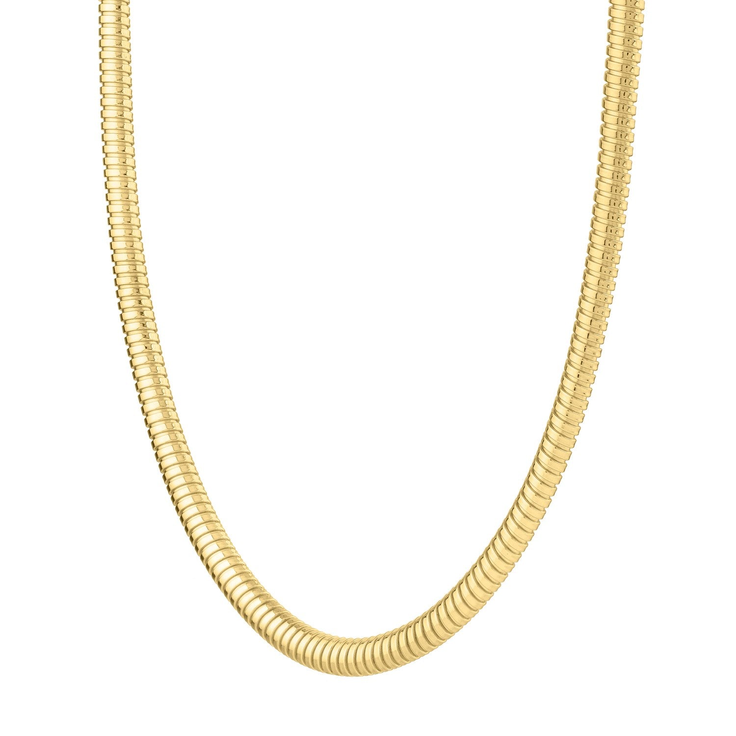 14k Yellow Gold Tubogas Necklace (5.00 mm) Bids.com