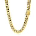 9.0mm 14k Yellow Gold Semi Solid Miami Cuban Chain Bids.com