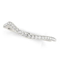 14k White Gold Modern Curved Diamond Wedding Band (1/8 cttw) Bids.com