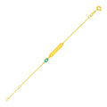 14k Yellow Gold 5 1/2 inch Childrens ID Bracelet with Enameled Eye Bids.com