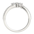 Curved Band Two Stone Diamond Ring in 14k White Gold (3/4 cttw) Bids.com