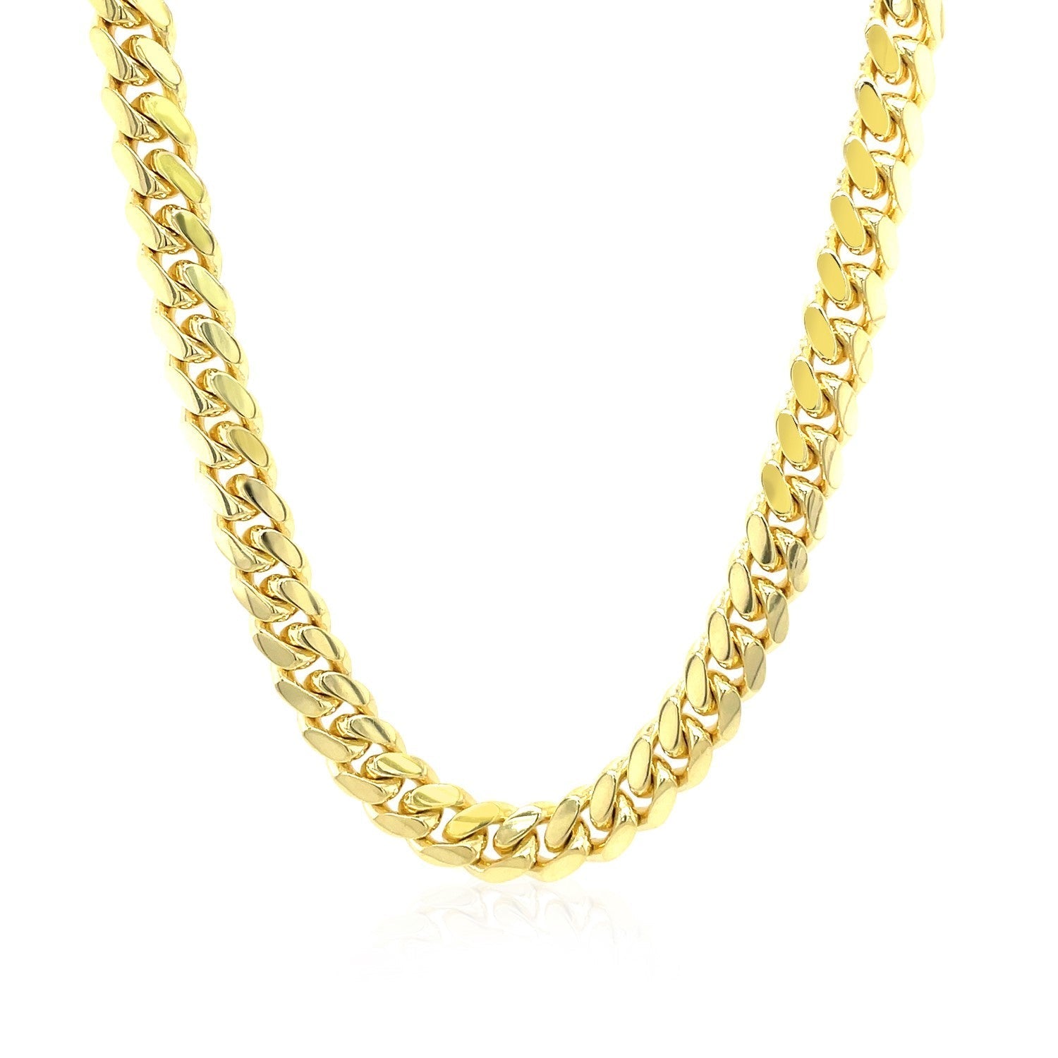 6.0mm 14k Yellow Gold Classic Miami Cuban Solid Chain Bids.com
