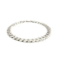 Rhodium Plated 7.9mm Sterling Silver Curb Style Bracelet Bids.com