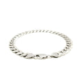 Rhodium Plated 7.9mm Sterling Silver Curb Style Bracelet Bids.com