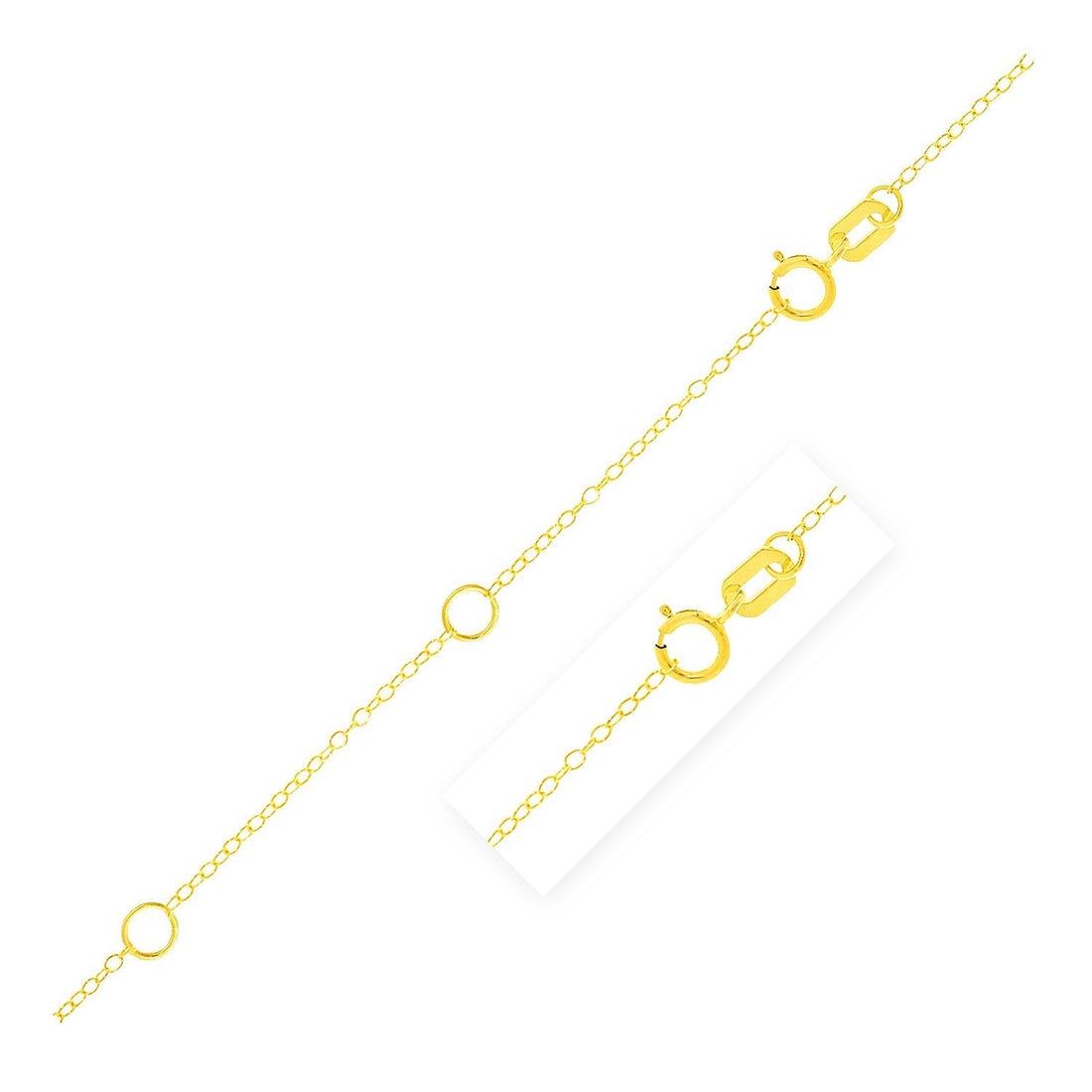 Double Extendable Piatto Chain in 10k Yellow Gold (1.30 mm) Bids.com