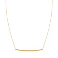 14k Yellow Gold Thin Textured Bar Necklace Bids.com