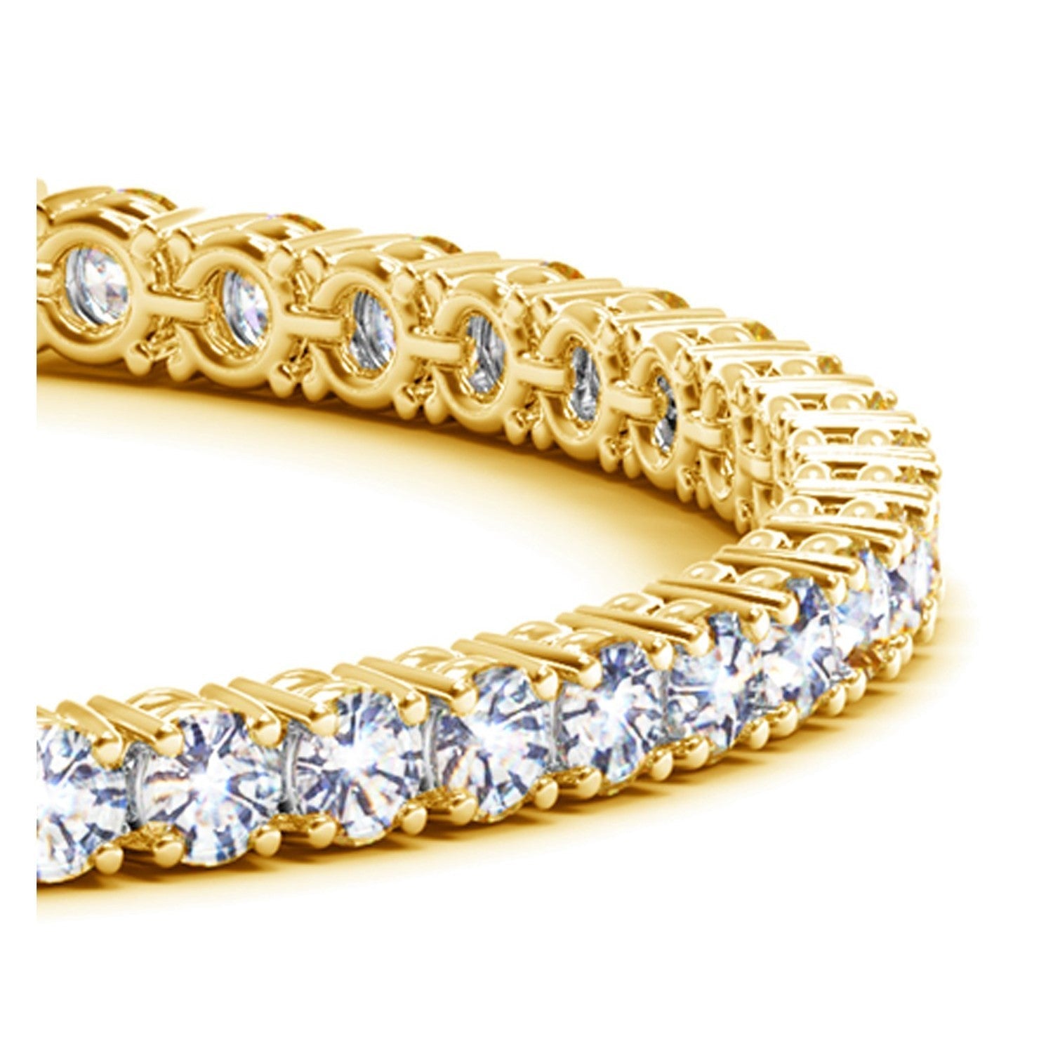 Lab Grown Round Diamond Tennis Bracelet in 14k Yellow Gold (8 cctw F/G  VS2/SI1) Bids.com