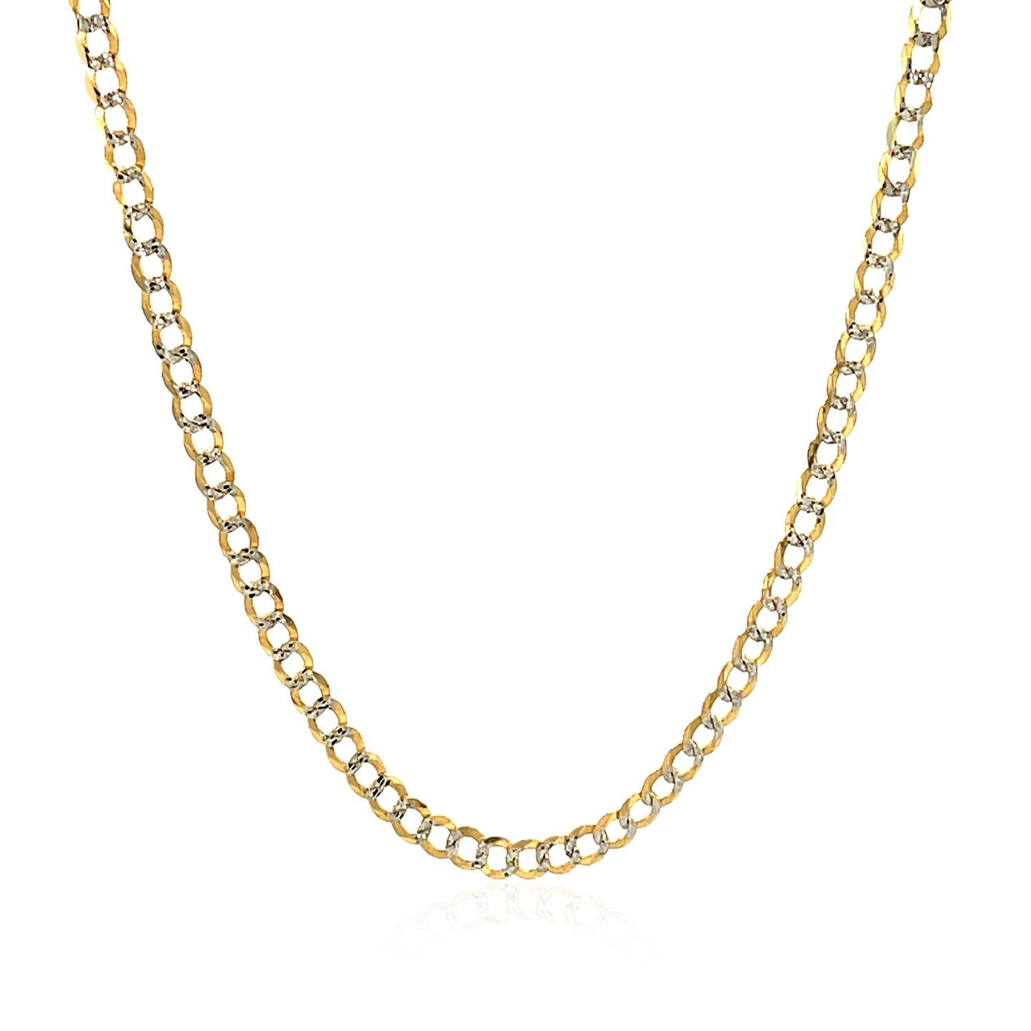 2.6 mm 14k Two Tone Gold Pave Curb Chain Bids.com