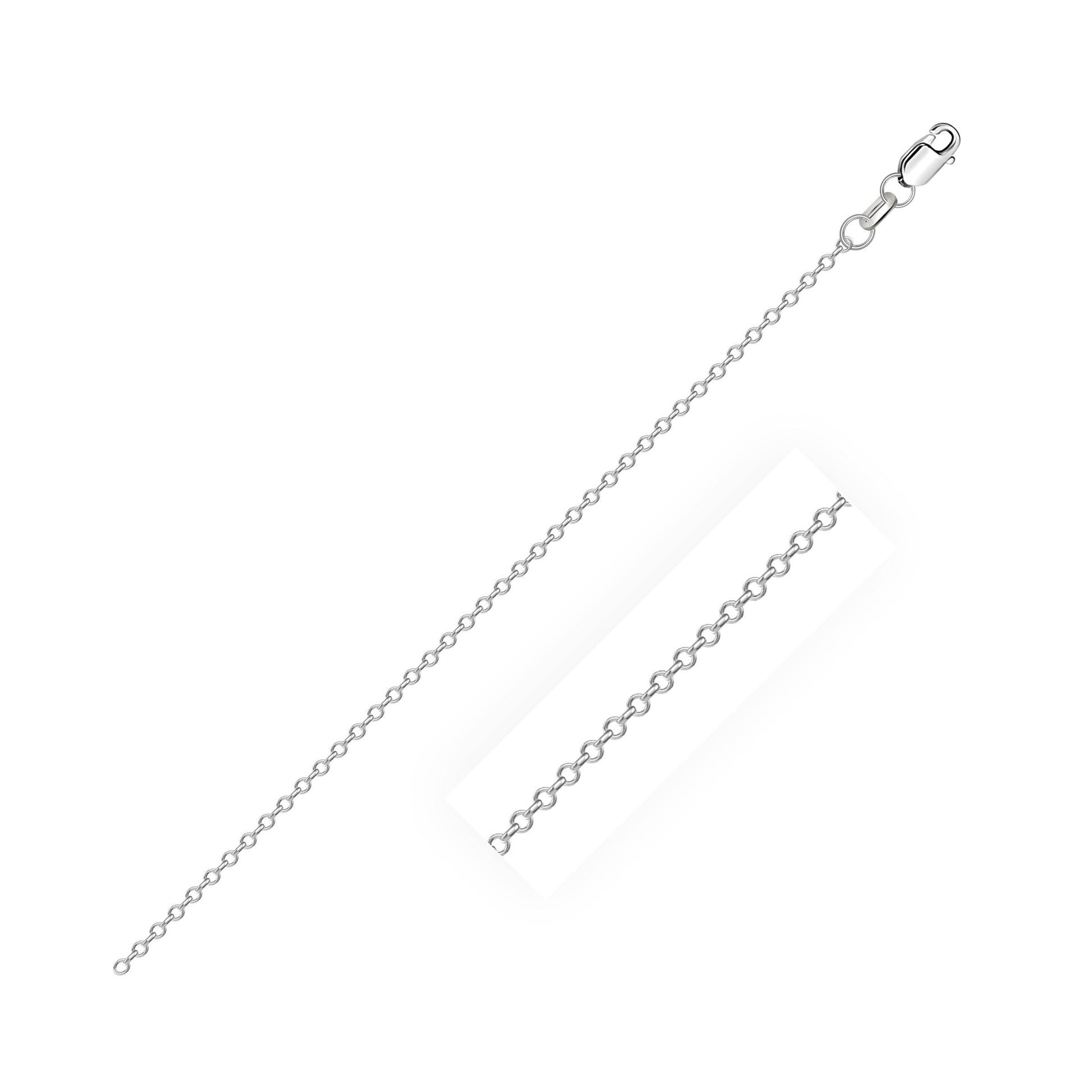 10k White Diamond Cut Cable Link Chain (0.87 mm) Bids.com